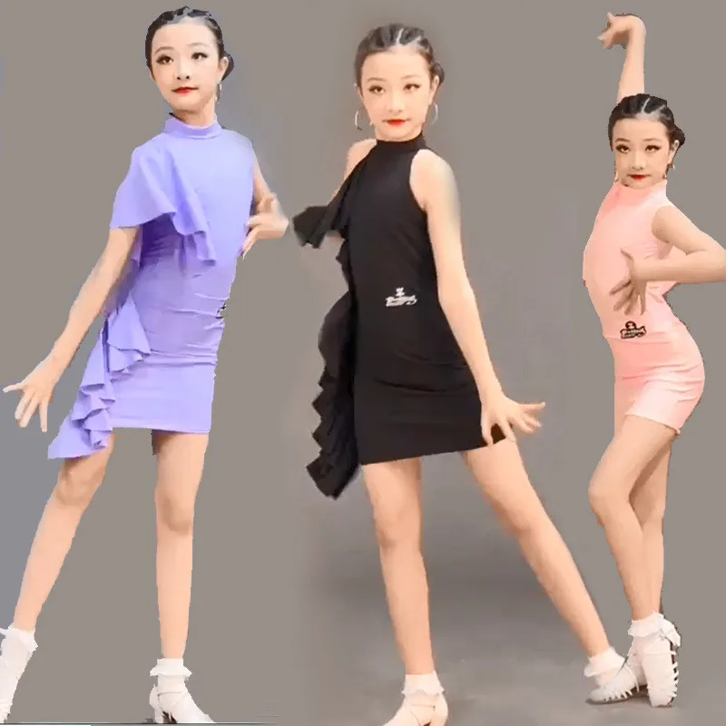 

Fashion Children Summer Latin Dance Performance Dress Latin Dance Competition Costumes Girls Stage Ballroom Dancewear