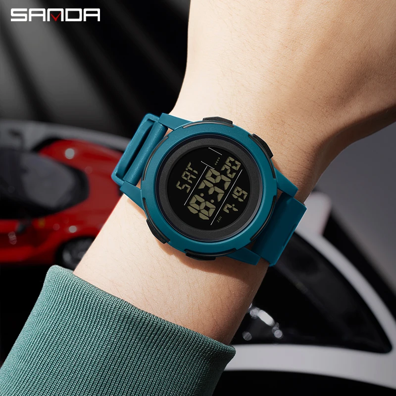 Creative personality of outdoor luminous men's and women's watches with single movement display male and female students