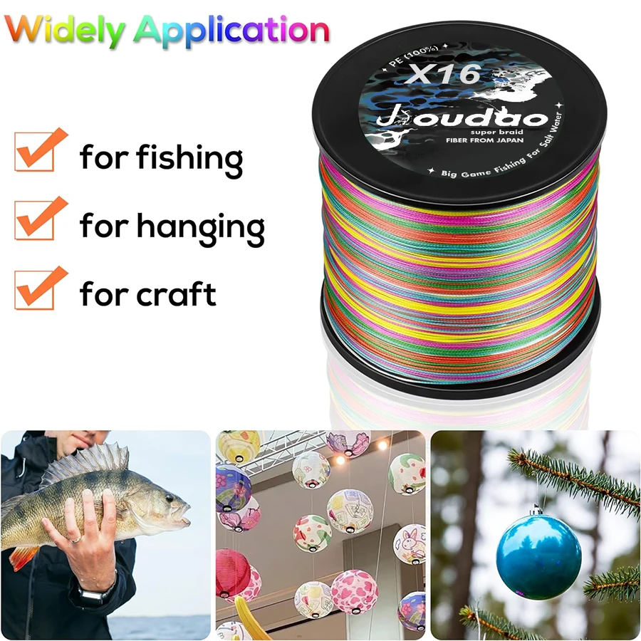 16 Strands 1000m 1500m Hollow Core 100% PE Extreme Braided Fishing Line 55LBs / 250LBs Saltwater Sea Fishing Goods 6