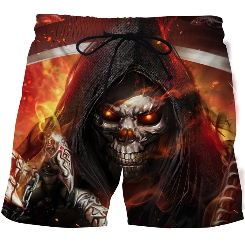 New Summer 3D Print Skull Beach Causal Clothing Fashion Men Women Shorts Plus Size S-7XLStreetwear Kids Pants Cargo  Tiki