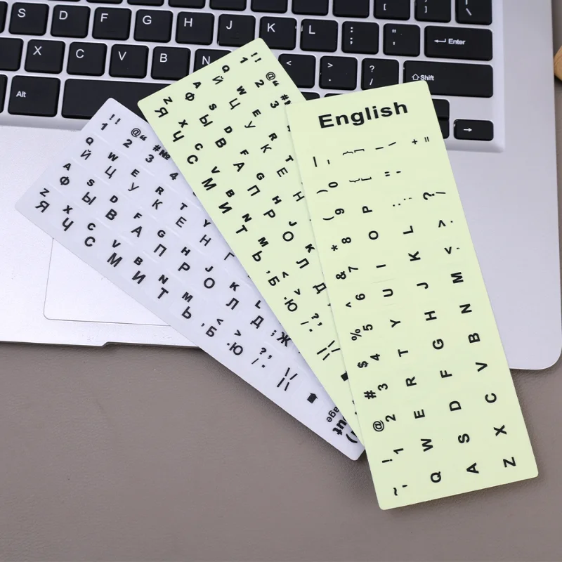 Russian English Keyboard Stickers Letter Alphabet Layout Sticker Illuminated Sticker for Laptop PC Computer Dust Protection Tool keyboard stickers laptop sticker vinyl film sticker