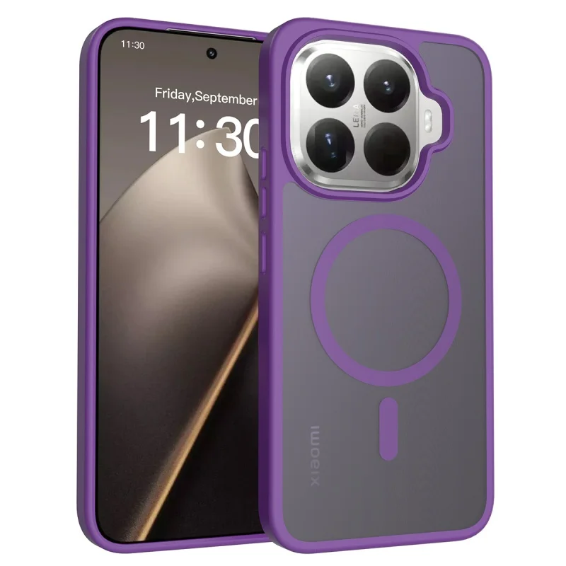 Enhanced Matte Armor Shockproof Case with Magnetic Wireless Charging and Translucent Design