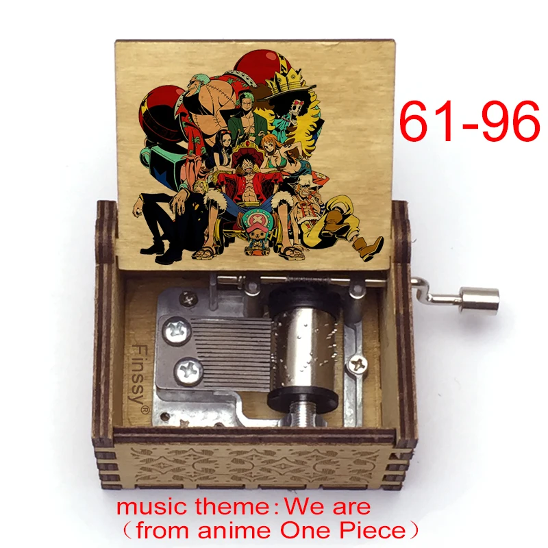 Music Theme We Are Anime Shanks Hancock Zoro Ace Wanted Print Cosplay Anime Fans Gift Wooden Music Box Gift