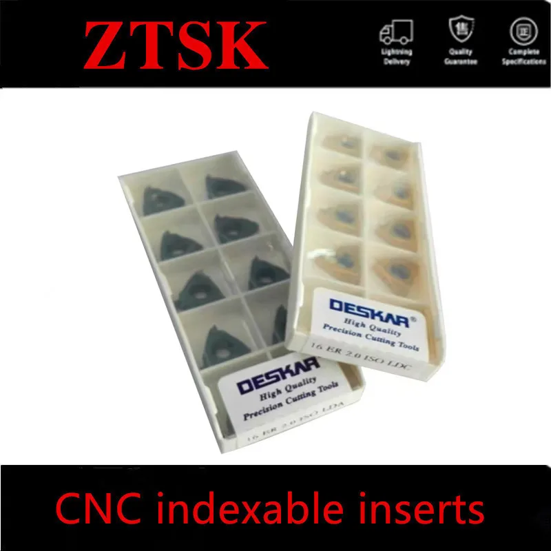 

10PCS 16ER 16IR 1.0 ISO 1.25ISO 1.5ISO 1.75ISO 2.0ISO 2.5ISO 3.0ISO 3.5ISO LDA carbide inserts threaded inserts for P.M.K