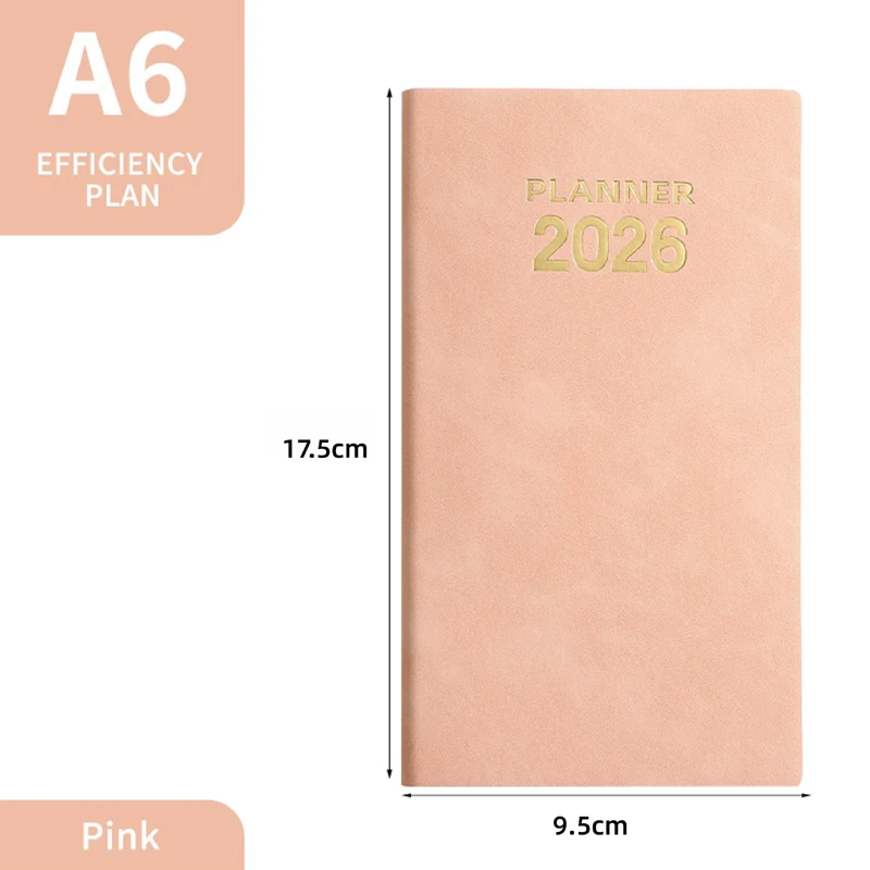 Compact 2026 Pocket Planner - A6 Weekly, Monthly & Daily Time Management Journal with Colorful Art Stationery Design