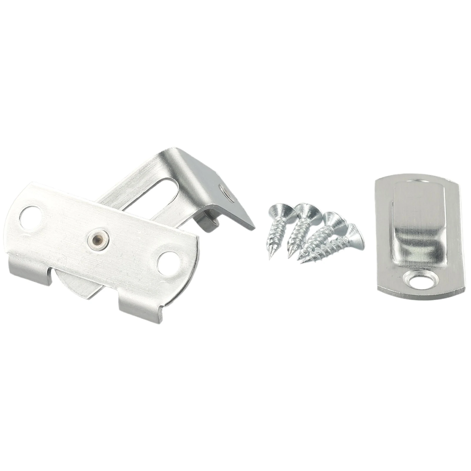 

Latch Door Bolt 3 Inch 90 Degree Hasp Silver Sliding Lock Stainless Steel Furniture Small Pet Cage Drawer Room