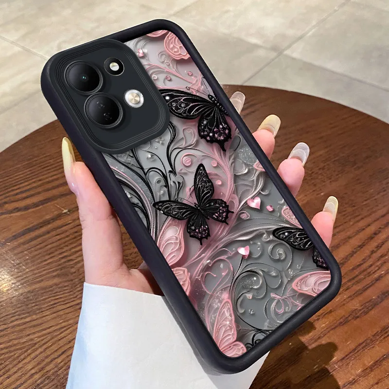 Butterfly and Whale Pattern Soft Silicone Shockproof Phone Case