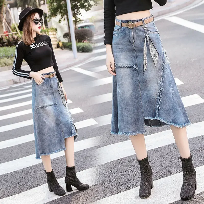 ★2024FW新作★KIRSH★ZIPPER POINT DENIM MINI SKIRT Fashion High Waist Denim Mini Skirt Women's 2023 Summer New
