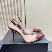 2025 New Women'S Heart Shape Sandals  Summer French Toe Back Hollow Pointed Transparent Pvc Fashion Red High Heels - Image 4