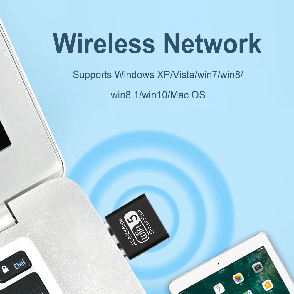 650Mbps 300Mbps USB WiFi 어댑터 듀얼 밴드 2.4G 5.8Ghz 무선 외부 수신기 PC/노트북/데스크탑 용 RTL8811CU WiFi 동글