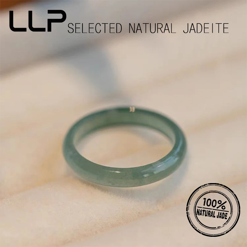 Genuine Natural A Goods Jade Blue Water Ring Fashion Charm Women Ice Jade Ring Jewelry Festival Gifts jade ring