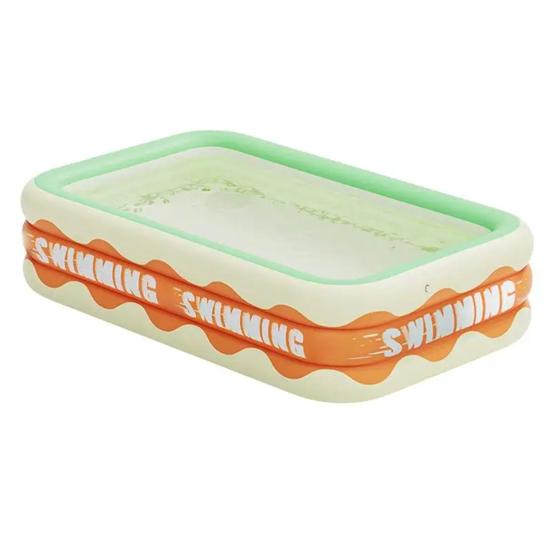 

Rectangular Foldable Kids Pool Thicken Large Inflatable Swimming Pool Rectangular Swimming Pool PVC Paddling Bathing Tub Summer