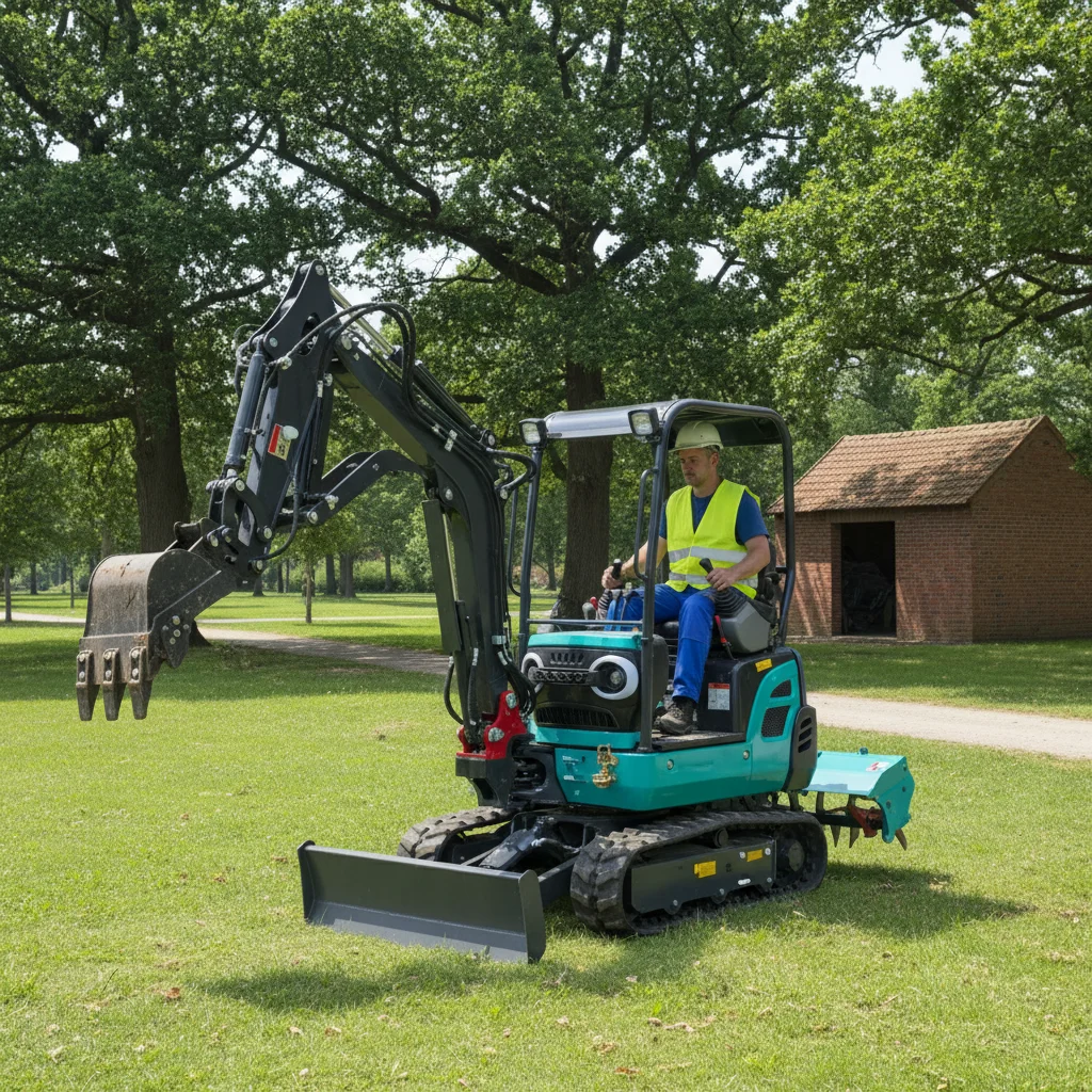Mini-Raupenbagger 1 Tonne 1,2 Tonnen Kleiner Gummikettenbagger mit Dieselmotor Multifunktionaler Garten- und Bau-Bagger