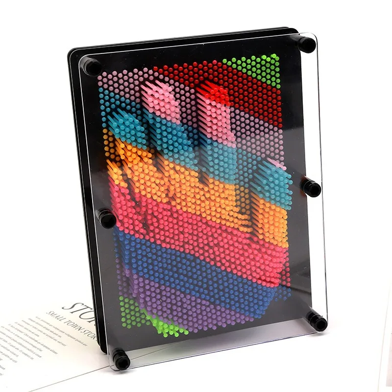 

3D Pin Art Board Toy Sensory Rainbow Handprint Variable Needle Painting Decompression Gift Creativity Art Sensory Toys Sculpture