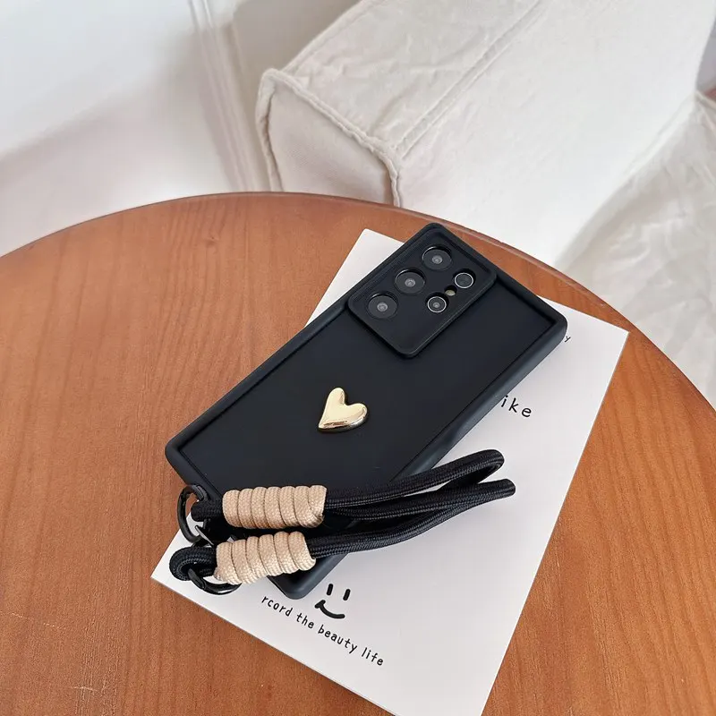 Heart Soft Phone Case with Strap Lanyard