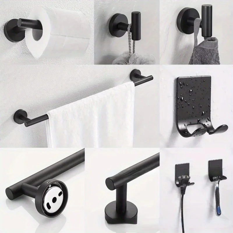 Set di accessori per bagno - Set Accessori Bagno Nero Opaco 10 Pezzi - Acciaio Inox : Accessori Bagno Acciaio : Accessori Bagno Set Acciaio