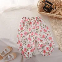 Children Anti-mosquito Pants Summer Thin Breathable Kids Loose Casual Pants Girls Baby Korean Printed Love Cartoon Bear Trousers 5