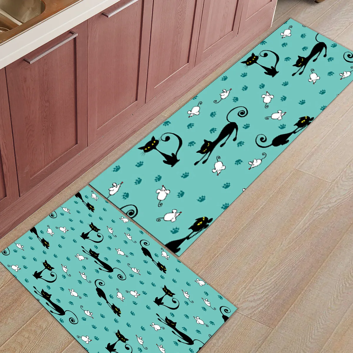  Juego de alfombras de cocina, hermoso letrero de bienvenida  vintage para diseño elegante del hogar y decoración de alfombras de cocina  para piso, antideslizante, lavable, alfombra de baño, alfombra de pie