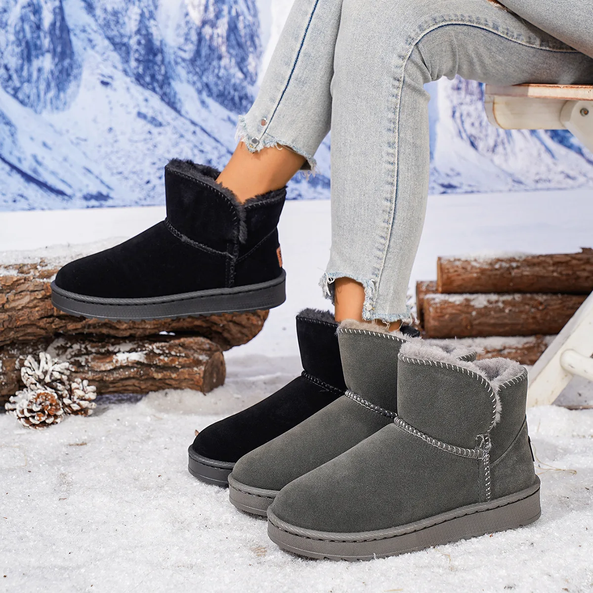 High Quality Non Slip Ankle Boots Warm Shoes 2025 New Men's Winter Boots Outdoor Waterproof Winter Shoes for Woman's Snow Boots