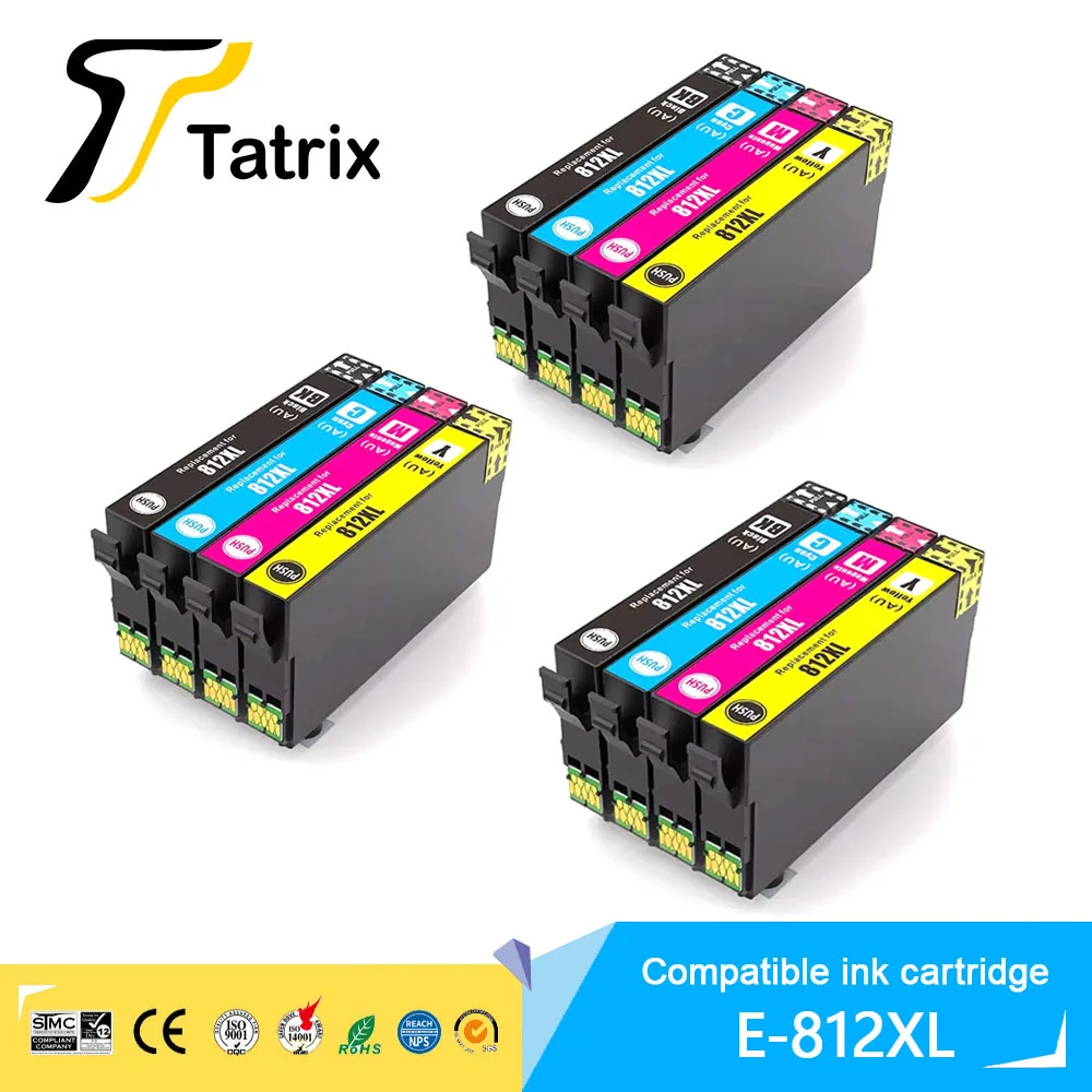 

Tatrix AU T812XL ink cartridge Epson 812XL Compatible Ink Cartridge for Epson WF-3820/ WF-3825/WF-4830/WF-4835 WF-7830/7840/7845