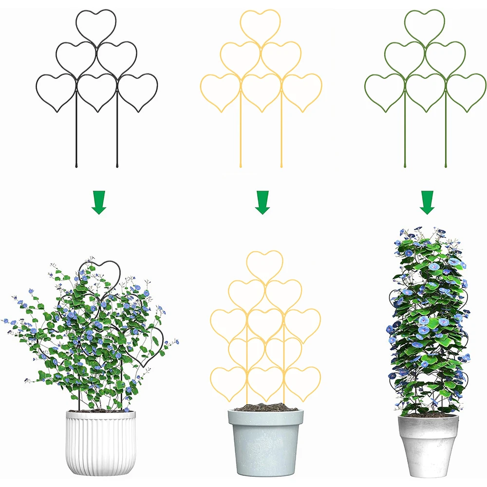 3 PCS 13.8'' Plant Trellis for Climbing Plants Indoor Outdoor Stackable Plant Supports for Potted Plants with 20 Cable Ties
