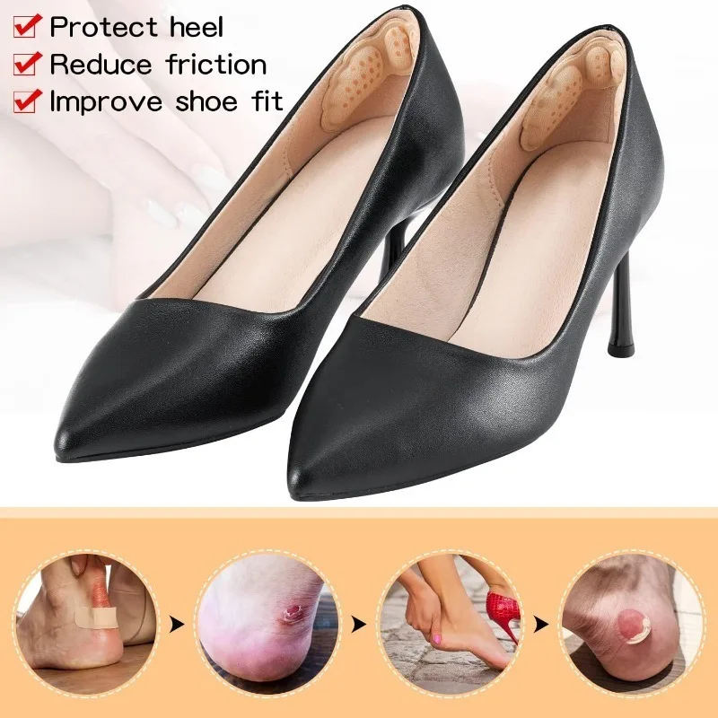 4Pairs Heel Insoles Patch Pain Relief Anti-wear Cushion Pads Feet Care Heel Protector Adhesive Back Sticker Shoes Insert Insole