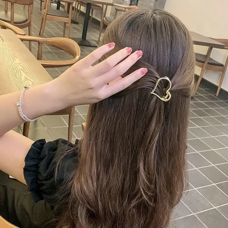

Mini Hair Claw Women Gold Hollow New Shark Clip Fashion Geometric Alloy Crab Clip Hair Clips Hair Accessories Headwear