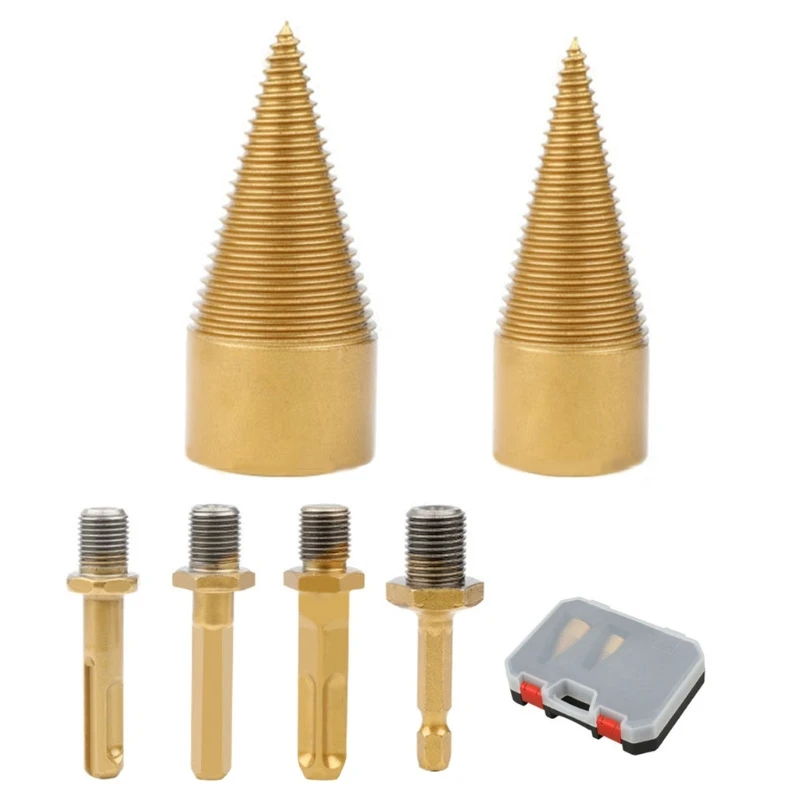 

Firewood Drill Bit Set Log Splitters Drill Bit Removable Wood Electric Drills Screw Cone Driver Square Round 32/42mm