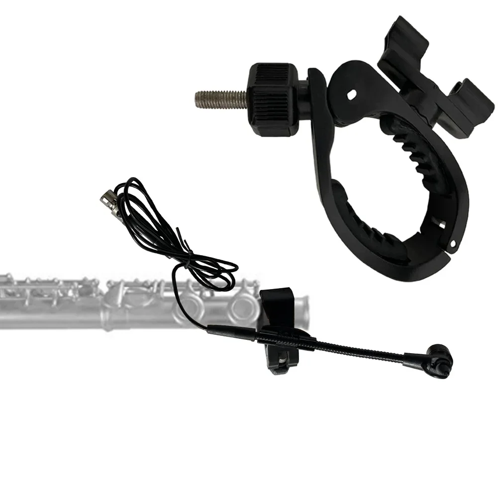 Flute Mic Parts Clip Dual Head Fixable Microphone Tuner ABS Clip Only (Mic Not ) Easy to Use for Musical Instrument Accessory