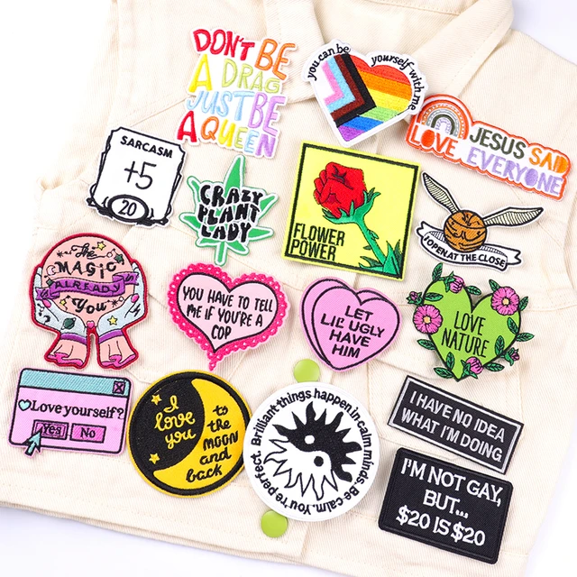 Diy Latter Patches For Clothing Fashion Iron On Patches Street Slogan  Embroidery Patches Funny Patches On Clothes Fusible Patch - Patches -  AliExpress