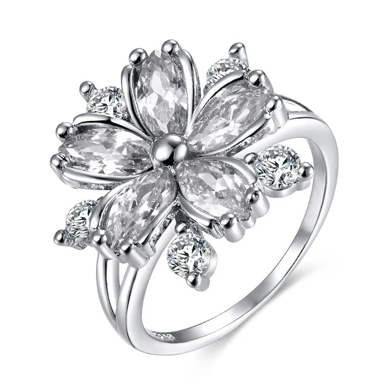 Engagement Rings Elegant Fashion Sakura Princess Engagement Rings Bridal Jewelry Romantic Sakura Zircon Ladies Rings Party Gifts Pink engagement rings zircon rings fashion rings fashion ring finger rings