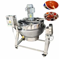 Bouilloire de cuisson à gaine inclinable 100 600L, gaz vapeur haute pression de qualité industrielle, électrique pour soupe de viande et d'os, certifiée CE 4