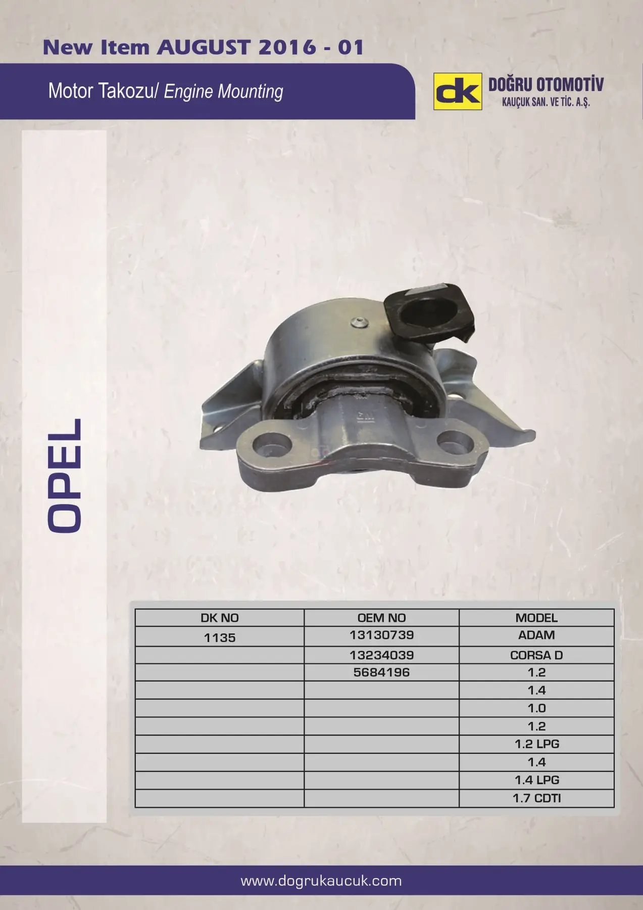 Dkk1135 Per Cors Destro A.D 1.4 16V * Z14Xep * Z14Xep *