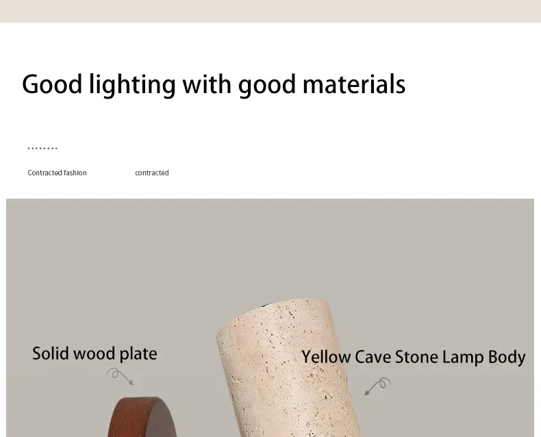Description Picture 5 of itemLed Wall Lamp Bedroom Bedside Reading Light Stone Rotatable Spot With Aall Switch Study Lighting Fixture Walnut Log Wood Color