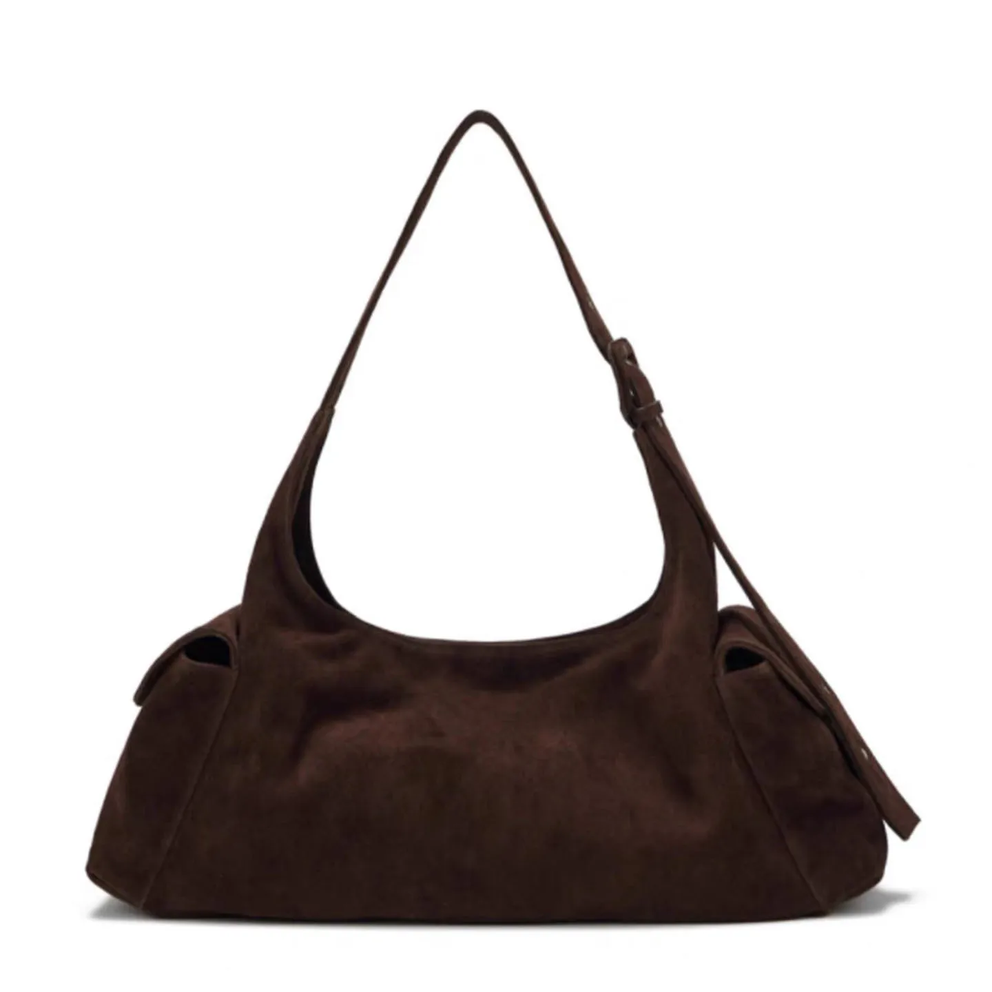 Casual Faux Suede Shoulder Bag Vintage Tote Handbag Women Retro Underarm Pouch Autumn Winter Large Capacity Top-Handle Bag