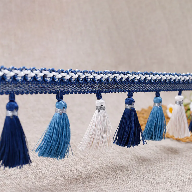 1meter Tassels Lace Colorful Sewing Fabric Webbing Tassle Cotton Fringes for DIY Clothes Curtain Tablecloth Home Decoration - 3