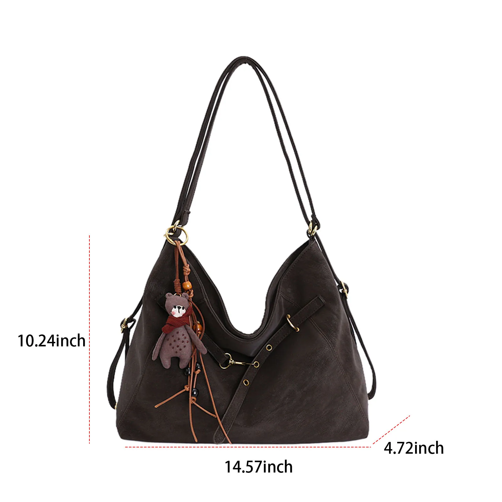 Women PU Leather Tote Bag with Adjustable Strap Underarm Bag Trendy Crossbody Bags for Travel Dating Shopping