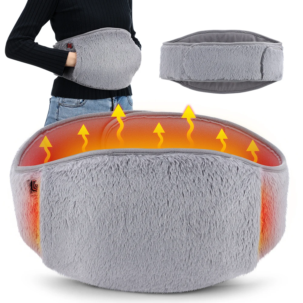 Electric Heating Belt With Hand Pockets Period Cramps Body Joints Pain Menstrual Heating Pad USB Uterus Hand Warmer Menstrual