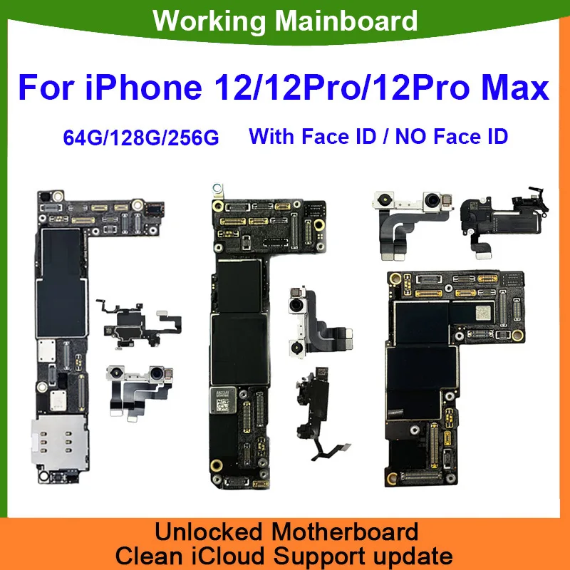 Полностью протестированная материнская плата для iPhone 12 Pro Max 12 Pro 12, материнская плата с распознаванием лица, материнская плата, чистая iCloud разблокированная плата