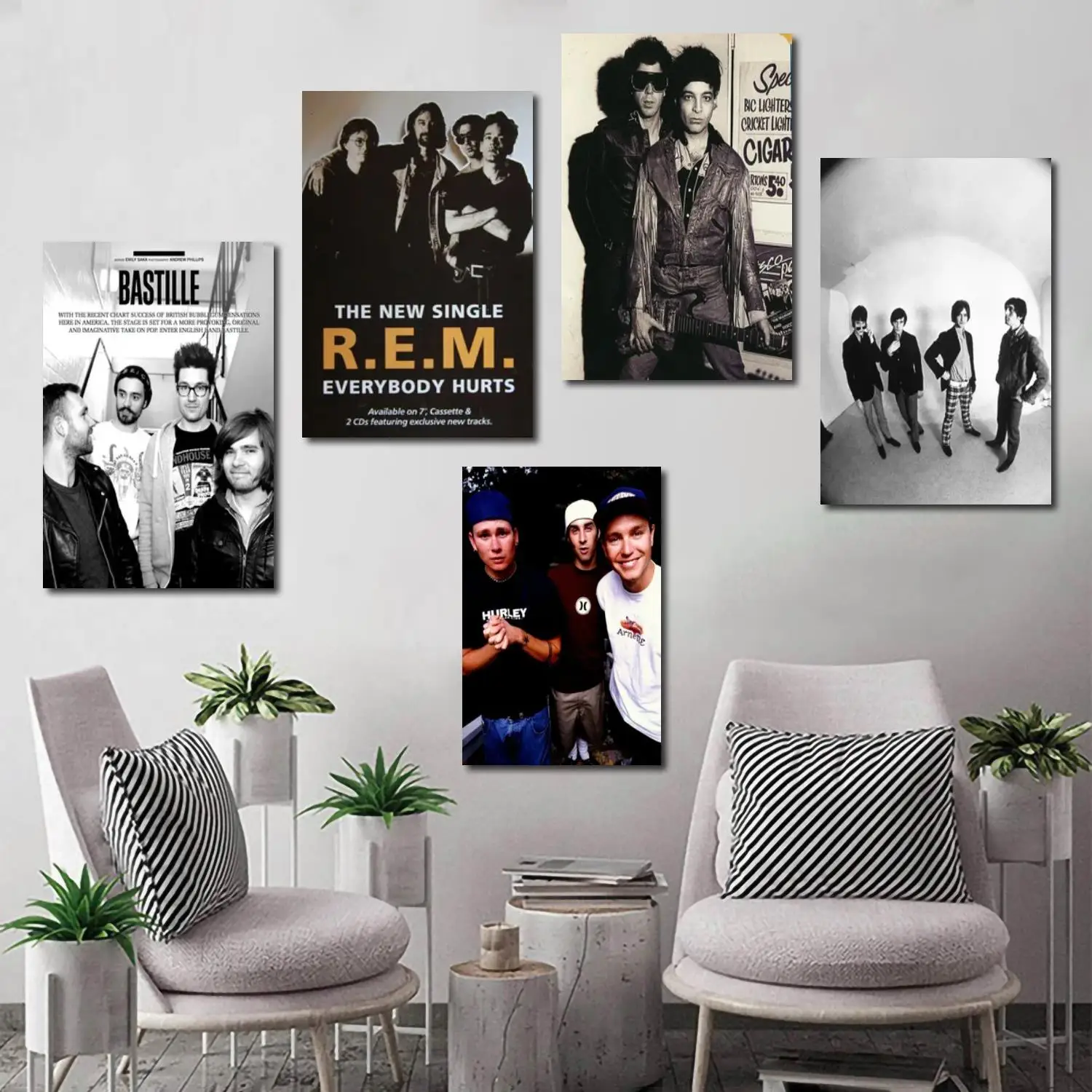 

R.E.M Band poster Decorative Painting 24x36 Canvas Poster Wall Art Living Room Posters Bedroom Painting