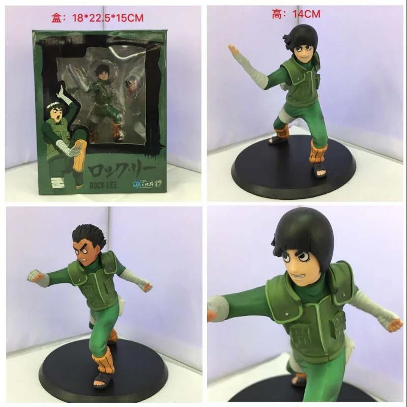 

Аниме периферийная статуя Наруто Рок Lee Ba Men Dun Jia сменная голова ПВХ экшн-фигурка Коллекционная модель игрушка в коробке