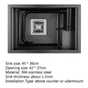 Hidden black Kitchen sink Single bowl Bar Small Size sink Stainless Steel Balcony sink Concealed black kitchen Bar 5