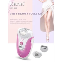 Three Heads Women Hair Removal Kemei Km-299 Mini Easy To Carry Electric Razor Epilator For Women 2
