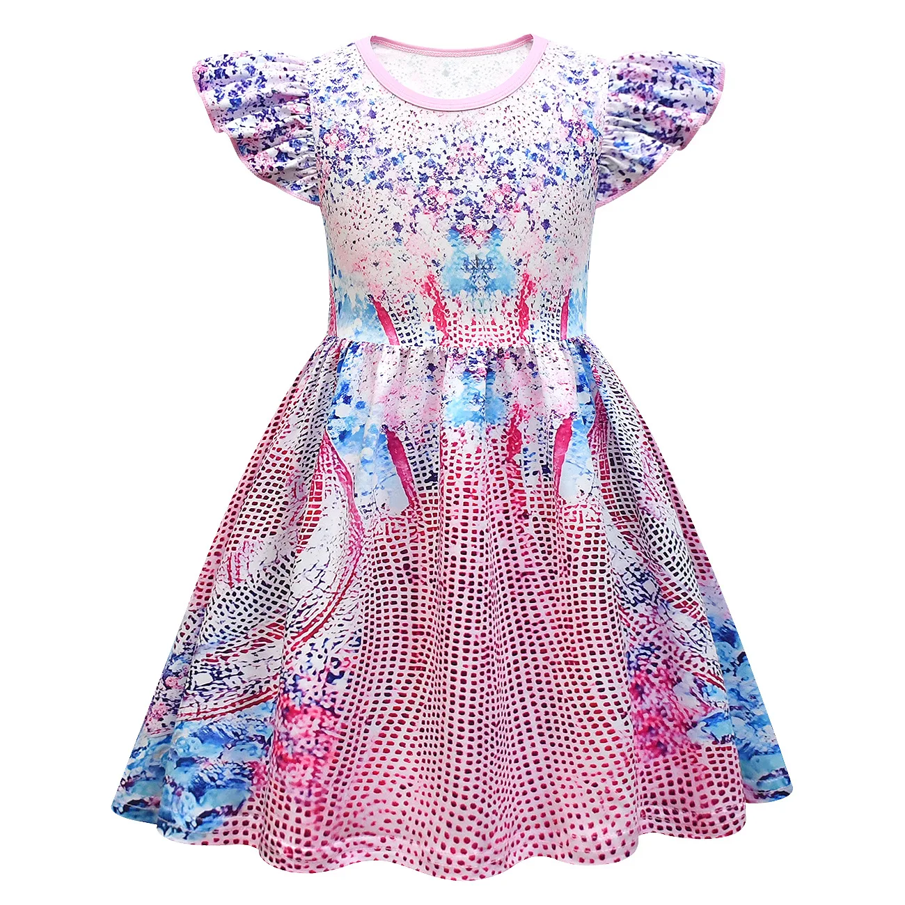thumbnail image 1 of Vestido de princesa de manga corta con estampado de estrellas famosas para niñas y niños, disfraz de cosplay de Halloween para juego de rol de Navidad, 1 of 5
