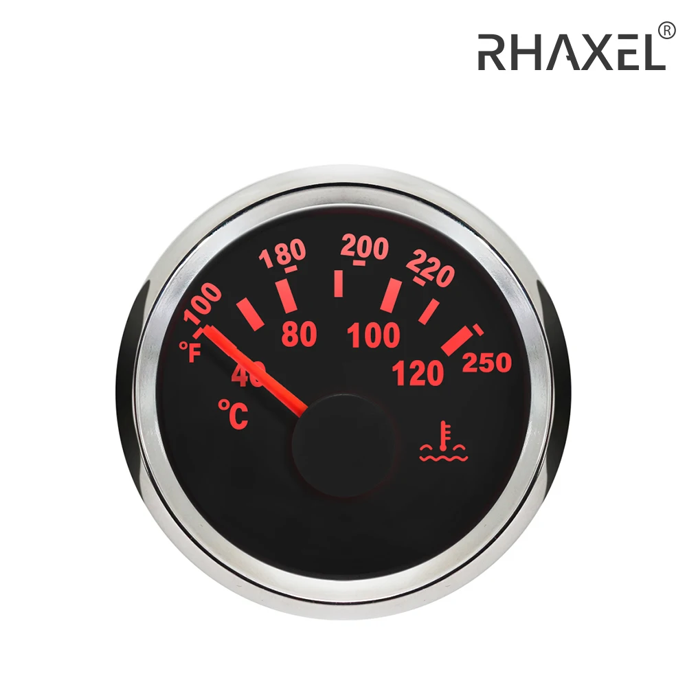 Rhaxel Digital Signal 40-100 ℃ Wasser temperatur anzeige für Auto Auto Motorrad Boot mit roter Hintergrund beleuchtung 52mm 9-32V