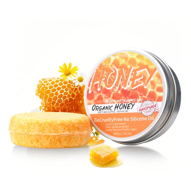 Shampoing au miel naturel, extrait d'essence végétale, shampoing rafraîchissant, poils doux, élimination des pellicules et de l'huile 1