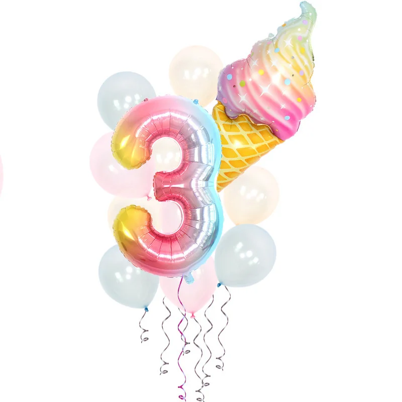 

Birthday balloon set ice cream balloon 0 1 2 3 4 5 6 7 8 9 large number balloon wedding birthday party decoration balloon