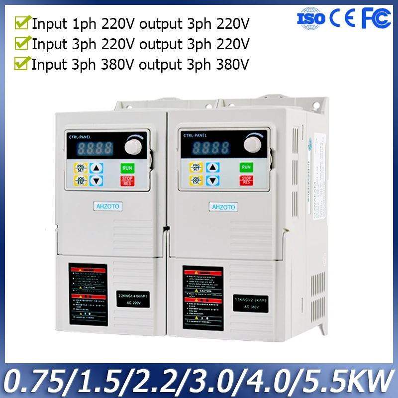 220V 380V 1.5Kw 2.2Kw 4Kw 3 Fasi Uscita Pompa Acqua Motore Convertitore Di Frequenza Velocità Regolabile Ac Drive Inverter Di Frequenza Vfd