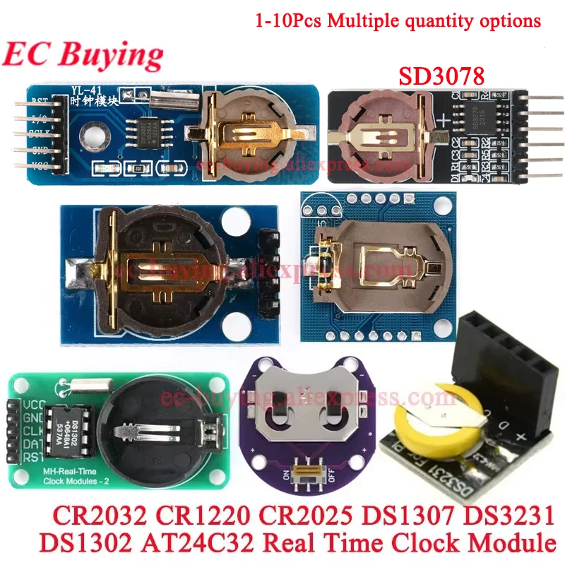10Pcs/1pc DS3231 AT24C32 IIC SD3078 DS1302 Precision Clock Module