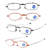 Retro Folding Reading Glasses Anti Blue Light Prescription Glass  Portable Telescopic Eyeglasses with Case Diopter +1.0 To +4.0 5